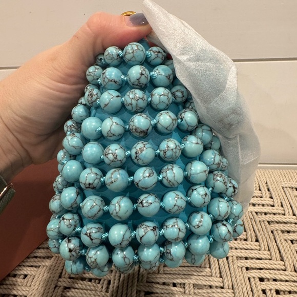 NEW Cult Gaia Mercer turquoise beaded mini shoulder bag - Picture 8 of 12